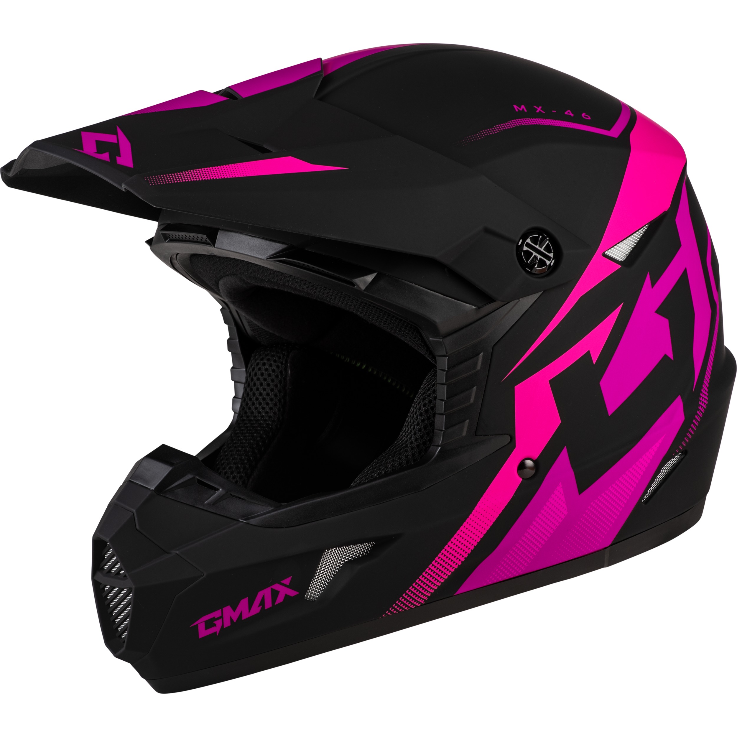 MX-46 Compound Helmet Matte Black/Pink 2X-Large - Click Image to Close