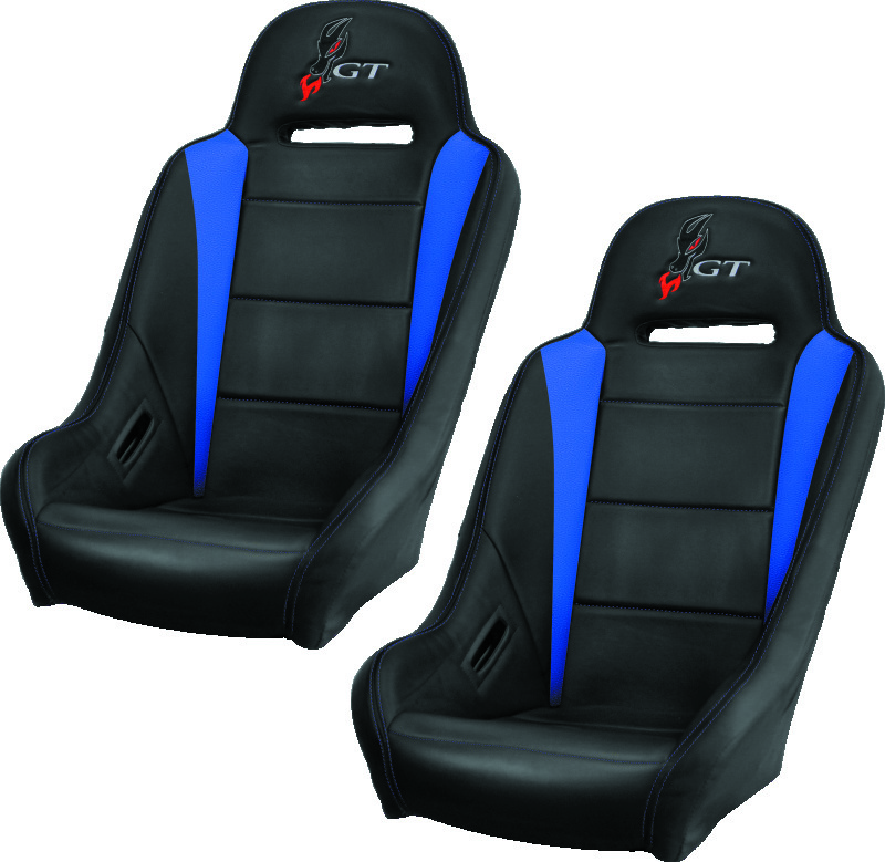 DragonFire Racing HighBack GT Seat Pair Black/Blue - Click Image to Close