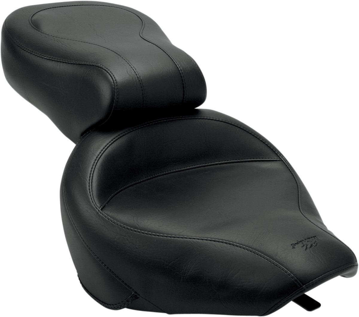 Touring Smooth Vinyl 2-Up Seat - Black - For 95-05 Kawasaki VN800 Vulcan - Click Image to Close