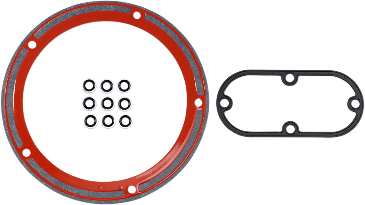 Gasket Kit - Primary Inspection Cover w/ Foam Beaded Derby - For 99-06 Big Twin Softail & Dyna - Click Image to Close