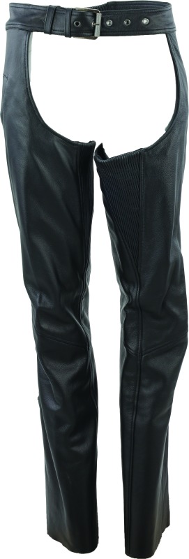 Plains Leather Chaps Black Womens - 2XL - Click Image to Close