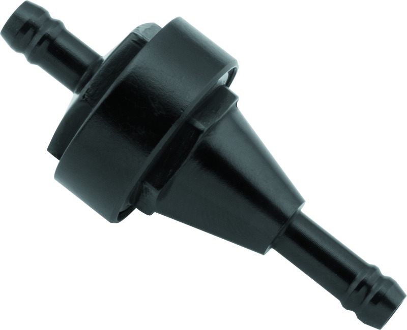 1/4 in Inline Fuel Filter - 1.25" Long Aluminum Housing - Black - Click Image to Close