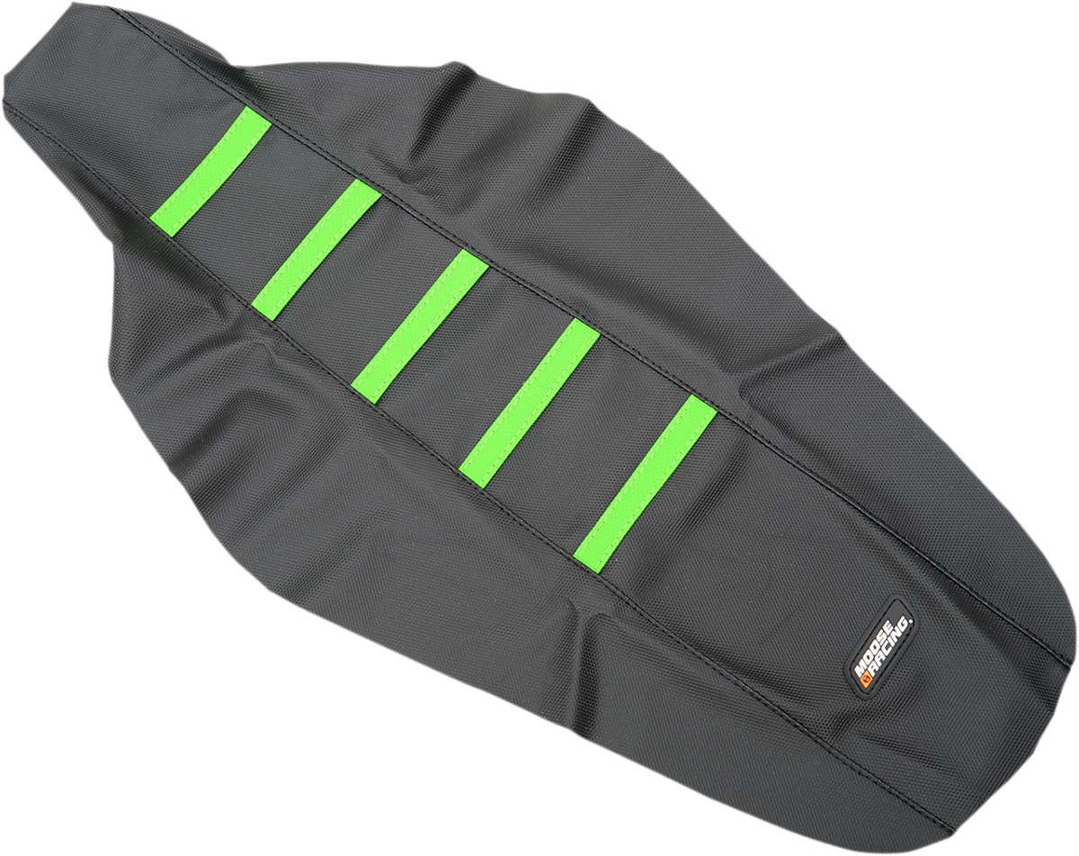 Black/Green Ribbed Seat Cover - For 16-18 Kawasaki KX450F - Click Image to Close