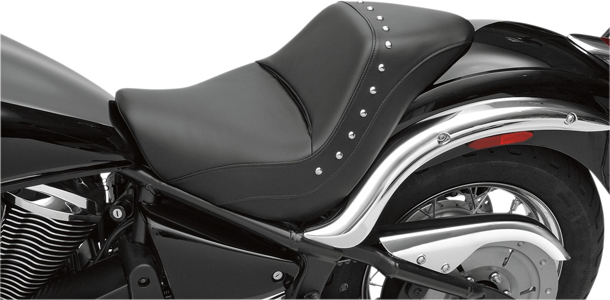 Renegade Deluxe Studded Solo Seat Black Gel Low - For Kawasaki VN900 Vulcan Classic - Click Image to Close