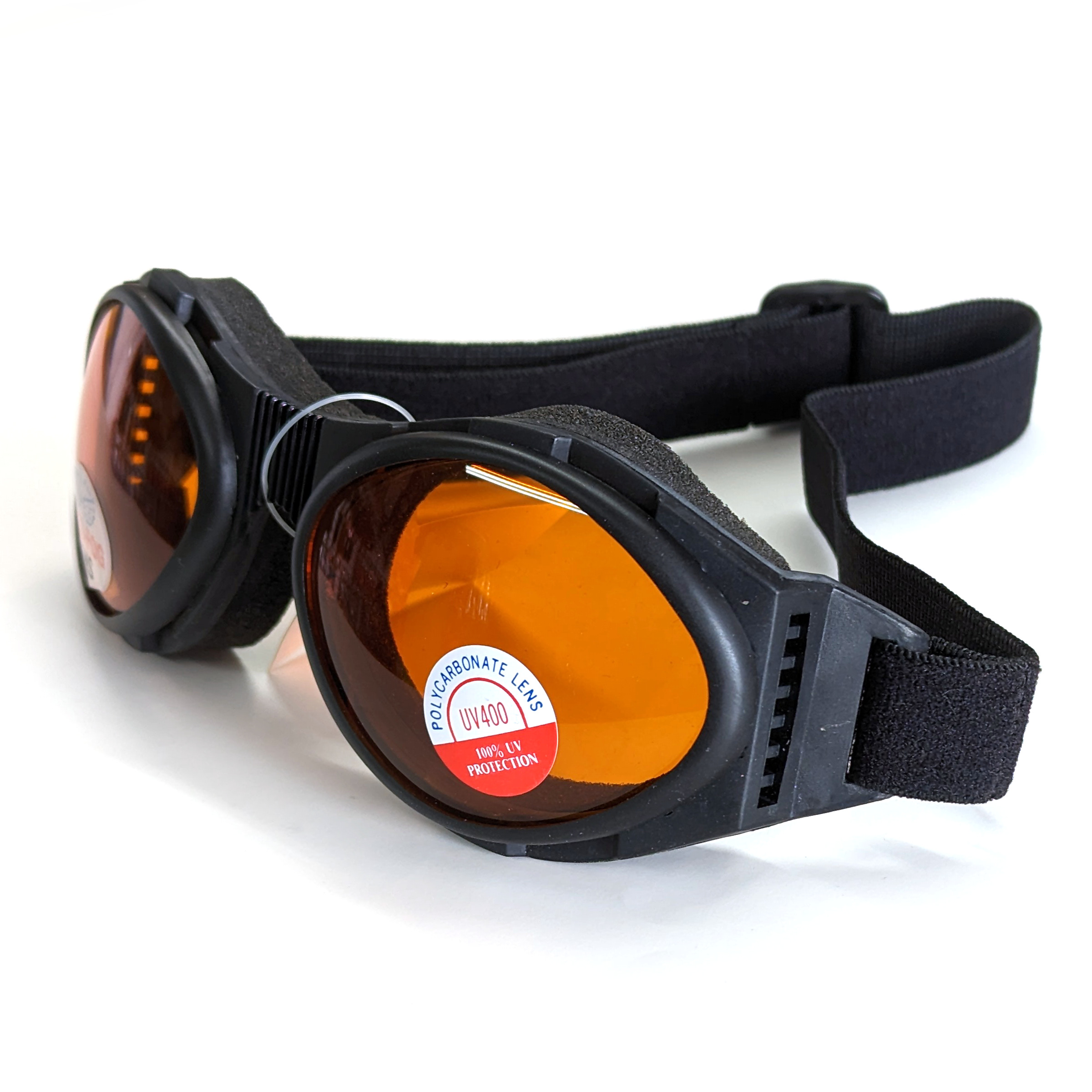 A30 Riding Goggles, Amber Lens w/ Foam Padded & Vented Frame - Click Image to Close