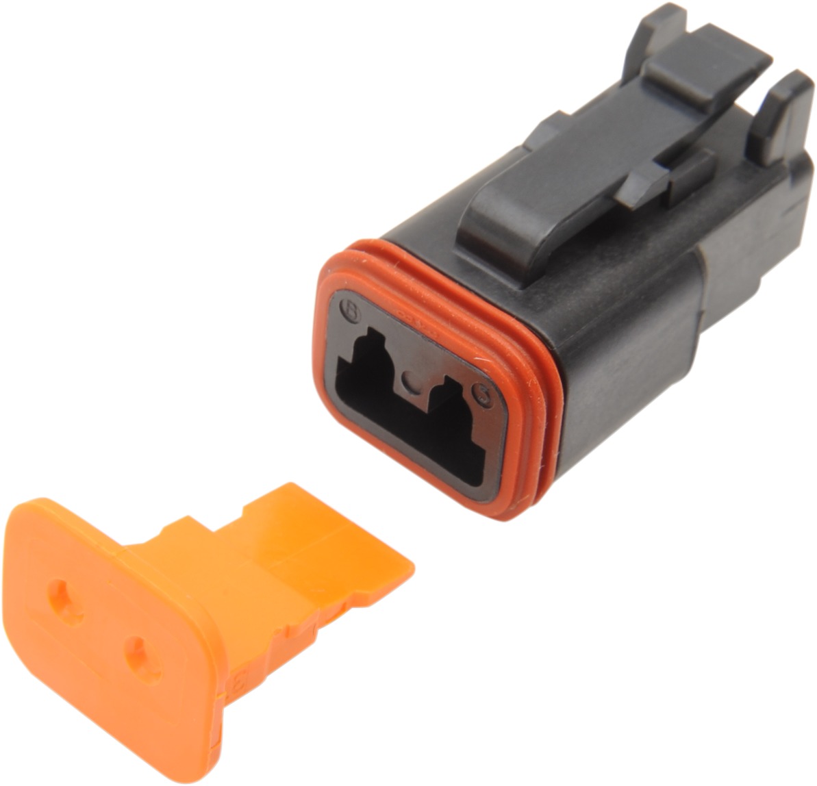 Deutsch DT Series 2-Wire Plug & Wedgelock - Black (Repl. HD 72112-94BK) - Click Image to Close