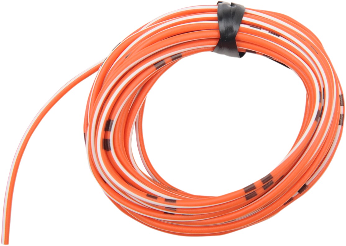 13' Color Match Electrical Wire - Orange / White 14A/12V 20AWG - Click Image to Close