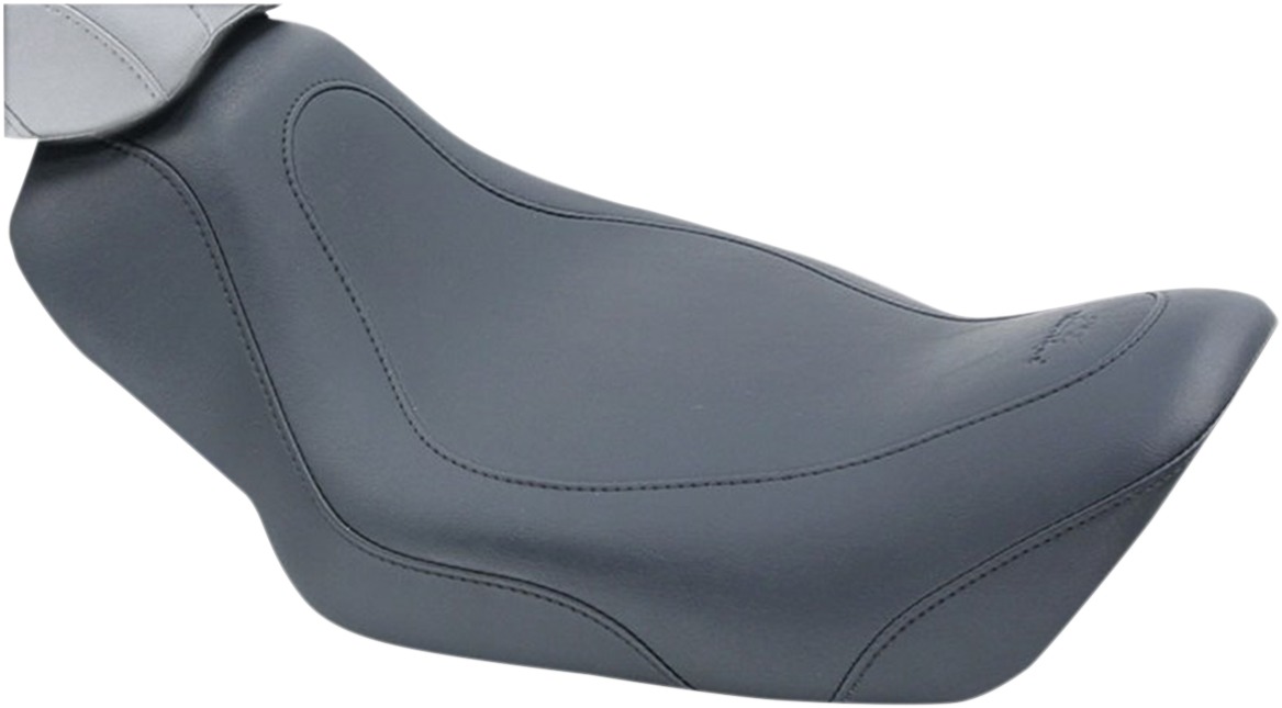 Tripper Plain Synthetic Leather Solo Seat - Black - For 96-03 Harley Dyna - Click Image to Close