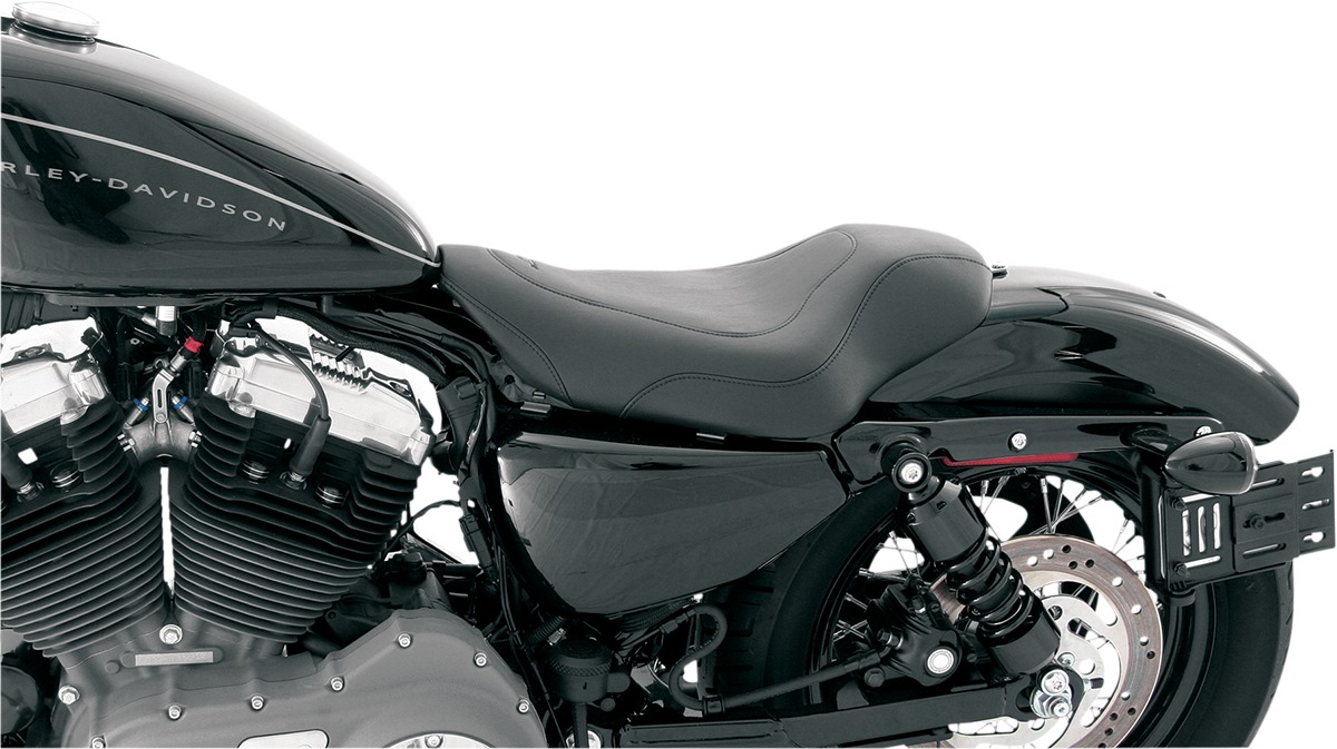 Tripper Stitched Synthetic Leather Solo Seat - Black - For 04-20 Harley XL XR - Click Image to Close