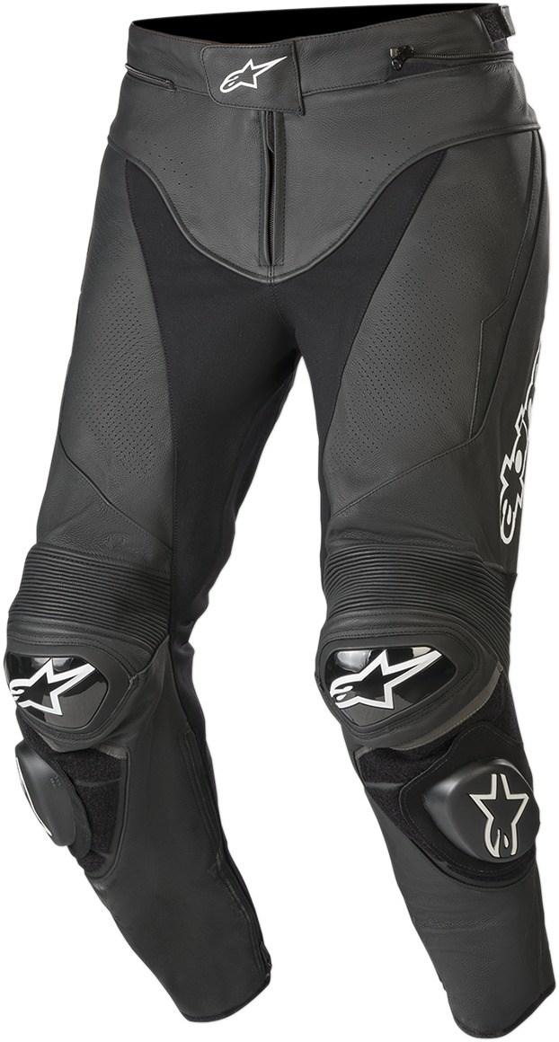 Track v2 Leather Street Motorcycle Pants Black/White US 44 - Click Image to Close