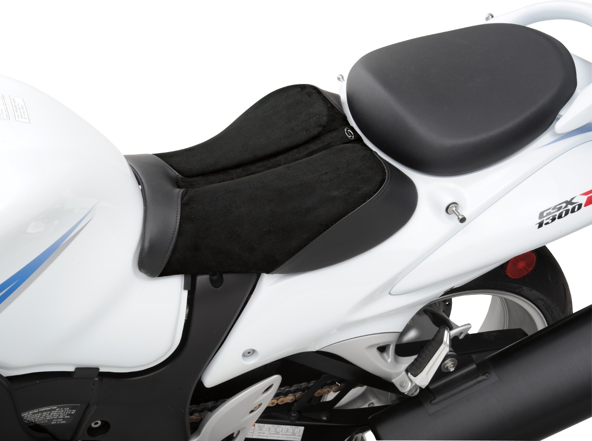 Sport Plain Suede Solo Seat Black Gel - For 08-18 Suzuki GSX1300R Hayabusa - Click Image to Close