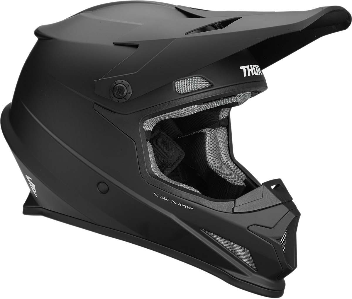 Sector Full Face Offroad Helmet Solid Matte Black Small - Click Image to Close