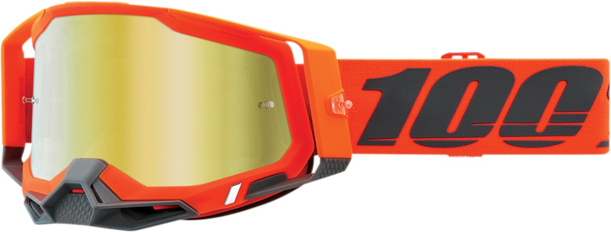 Racecraft 2 Gray / Kerv / Orange Goggles - Gold Mirrored Lens - Click Image to Close