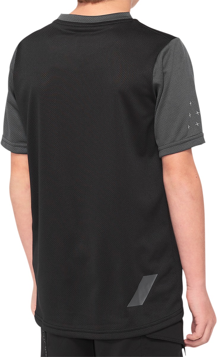 100% Youth Ridecamp Jersey Black/Charcoal - Youth Small - Click Image to Close