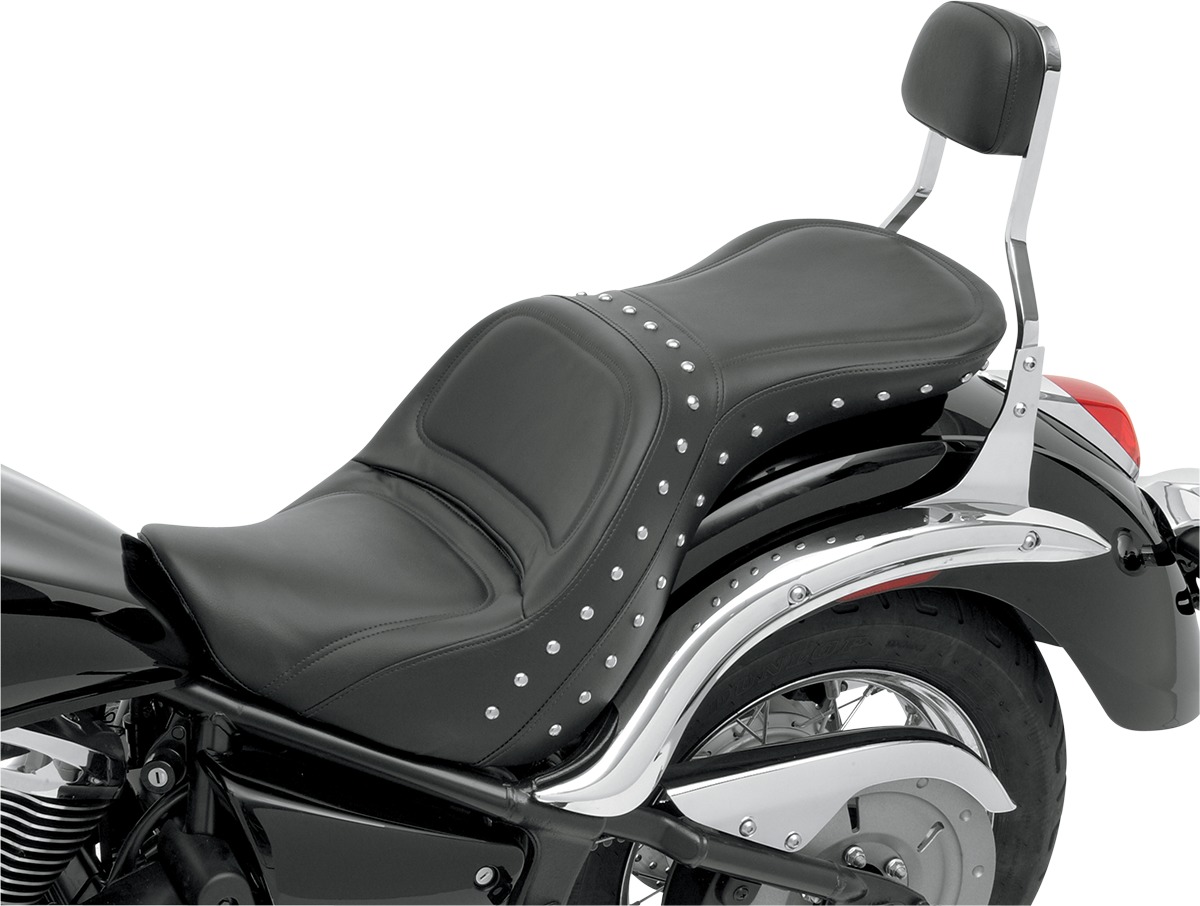 Explorer Special Studded 2-Up Seat Black Gel - For Kawasaki 900 Vulcan Classic - Click Image to Close