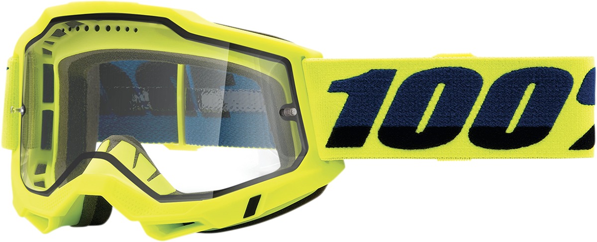 100% Accuri 2 Enduro Goggles Yellow/Clear for Motocross/Off-Road - Click Image to Close