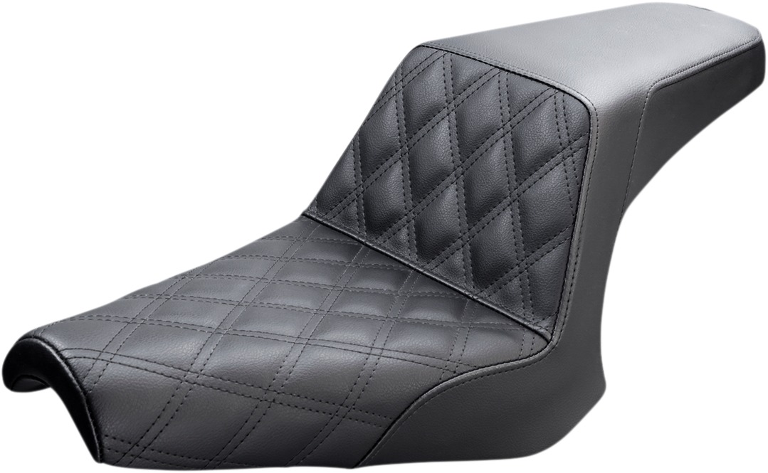 Step-Up Front Lattice Stitch 2-Up Seat - Black - For 13-19 Yamaha XVS950 Bolt - Click Image to Close