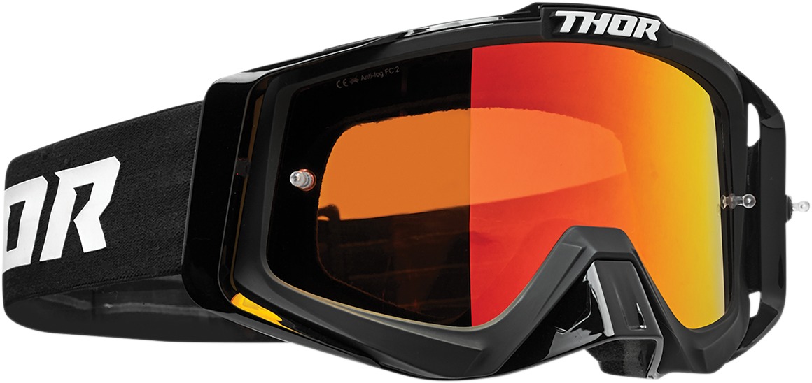 Sniper Pro Black Solid Goggles - Red Dual Lens - Click Image to Close