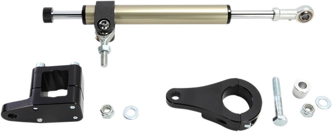 Black 7-Way Adjustable Steering Stabilizer - For 09-16 Yamaha YFZ450R/X - Click Image to Close