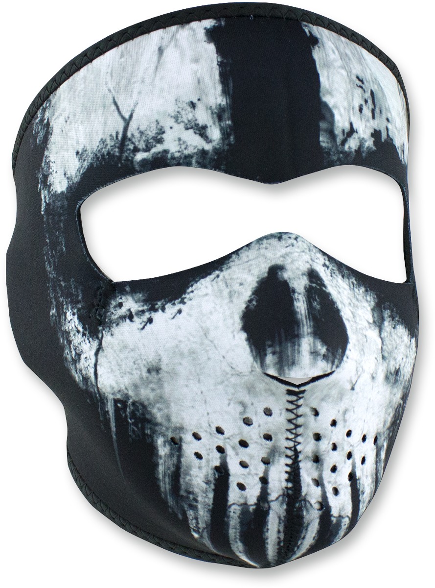 Full-Face Neoprene Mask - Neo Full Mask Skull Ghost - Click Image to Close