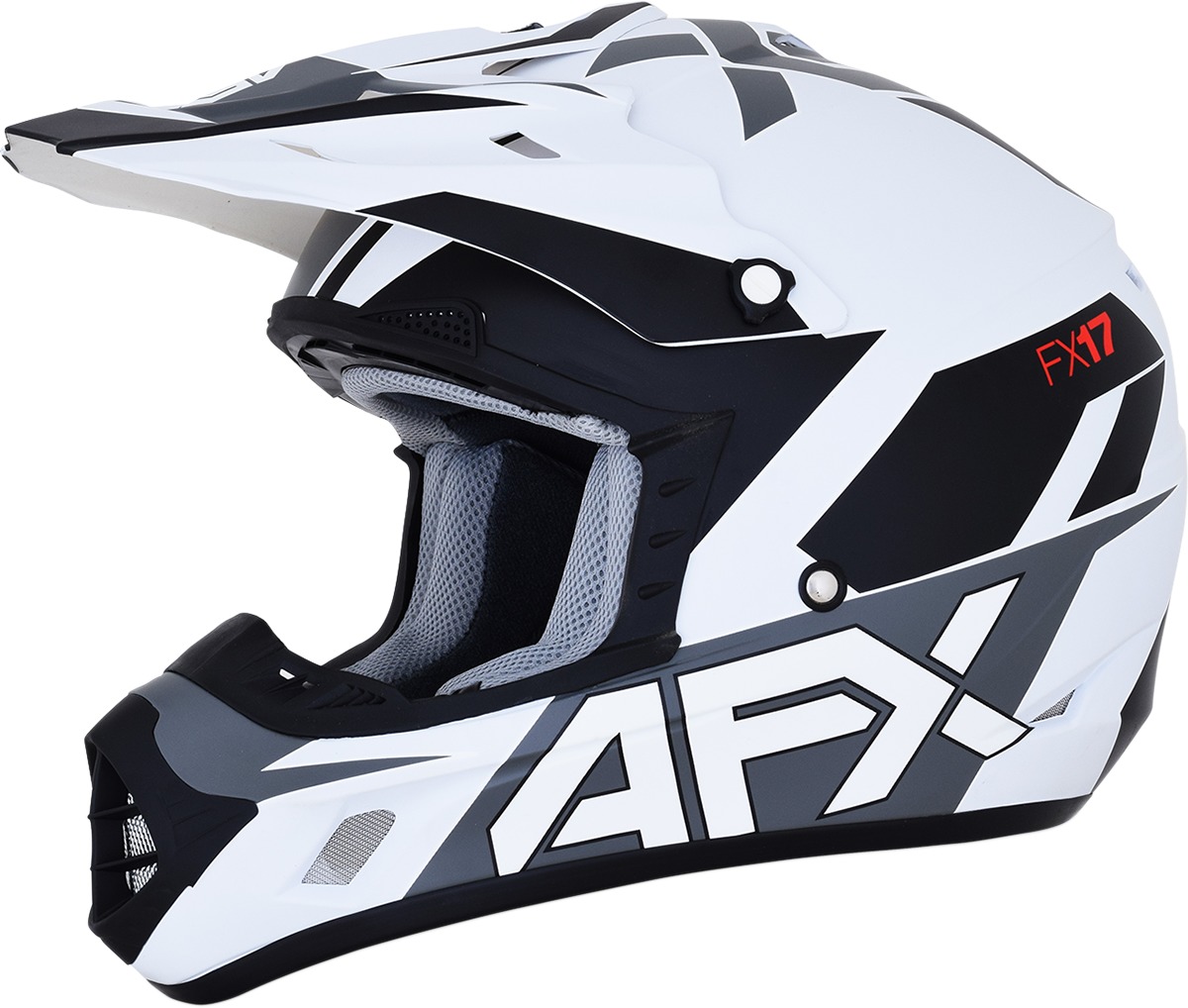 FX-17 Aced Full Face Offroad Helmet Matte White Small - Click Image to Close