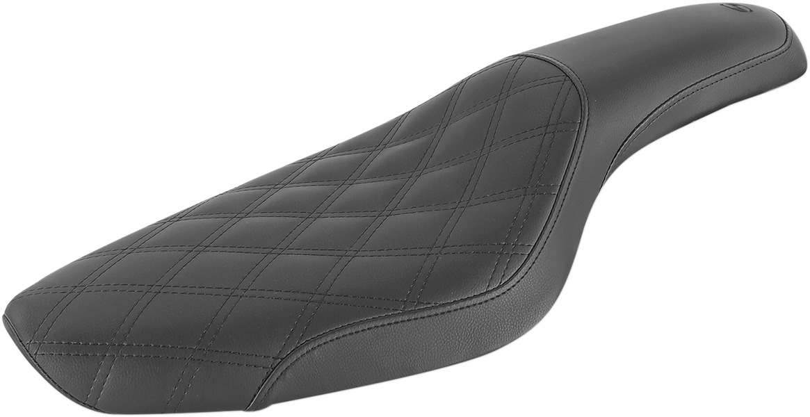 Profiler Lattice Stitched 2-Up Seat - Black - For 77-03 Harley XL - Click Image to Close