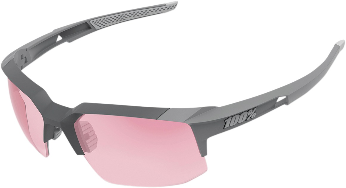 Speedcoupe Sunglasses Stone Gray w/ Coral Pink Dual Lens - Click Image to Close