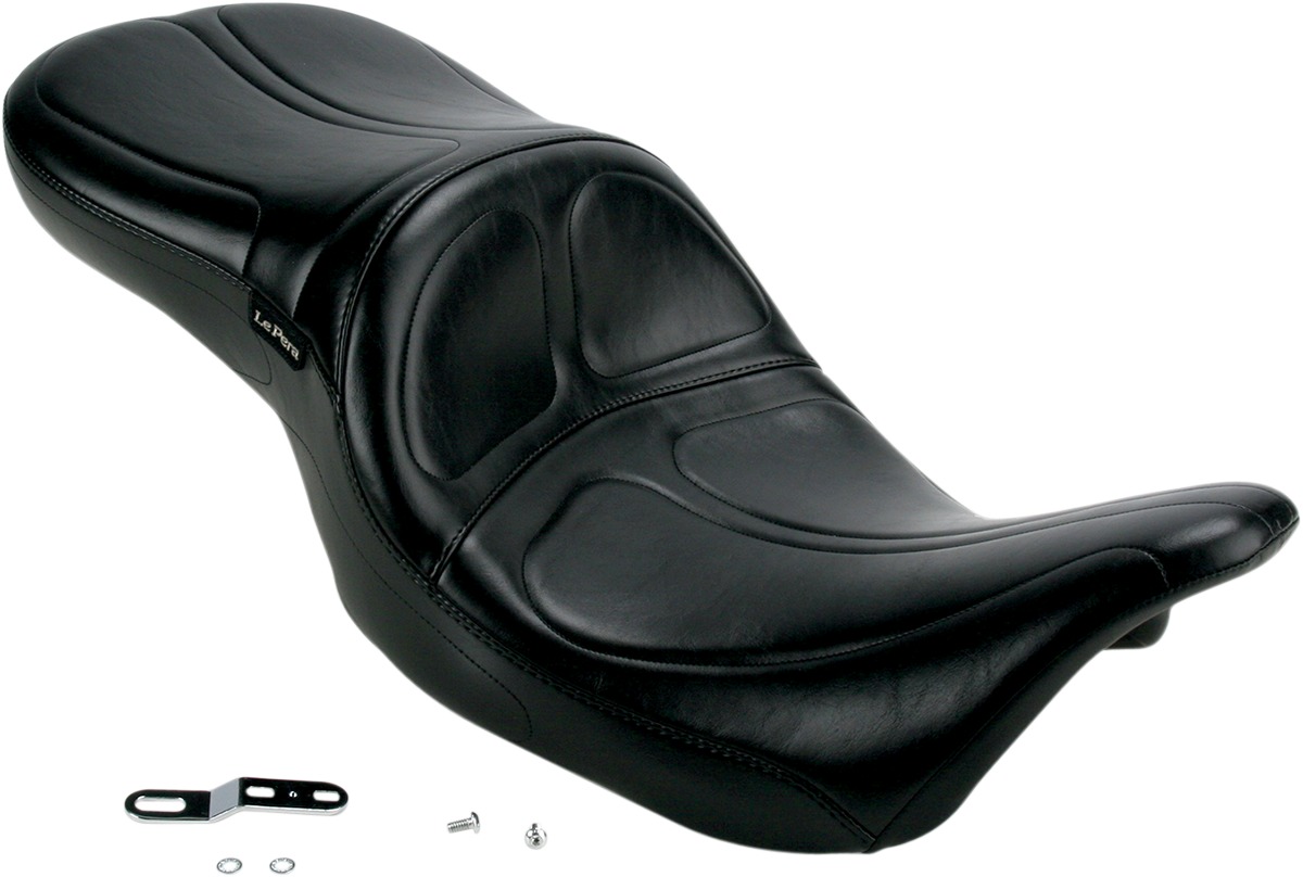 Maverick Stitched Vinyl 2-Up Seat Black Foam - For 08-20 Harley FLH FLT - Click Image to Close