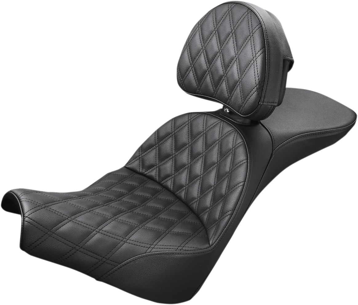 Explorer Lattice 2-Up Seat Black w/Backrest - For 18-21 FXBB - Click Image to Close