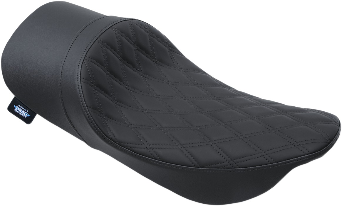 Low-Profile EZ-On Double Diamond Solo Seat Forward - Harley FLHR FLHX - Click Image to Close