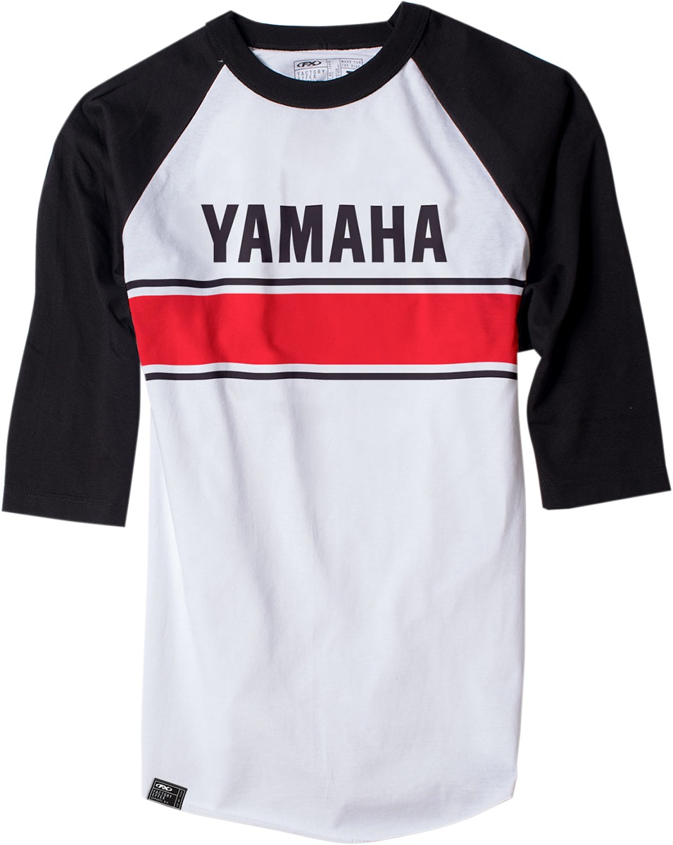 Men's Yamaha Vintage Baseball Tee - Yamaha Vint Bb Tee Whtblk Xl - Click Image to Close