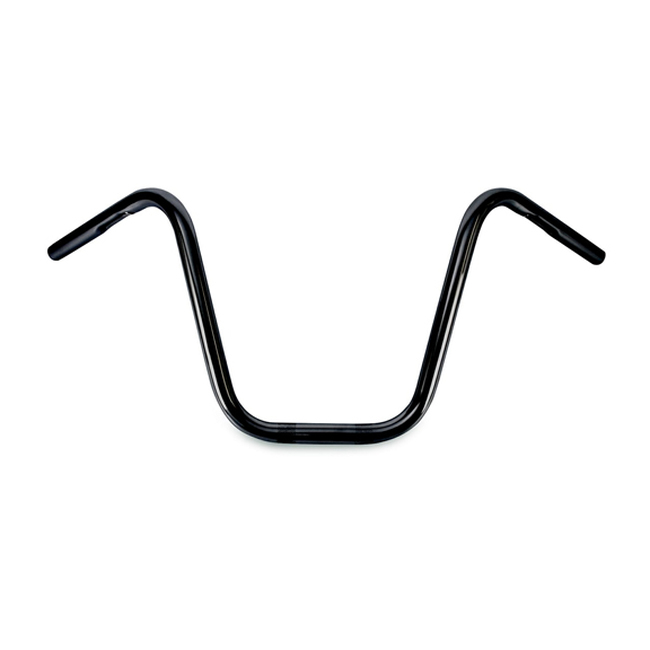 12" Narrow Bottom Ape Hanger Bars Black 1.00" Dia 33W-12H-6PB - Click Image to Close