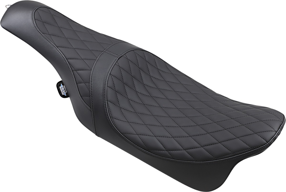 Caballero Diamond Leather 2-Up Seat - Black - For 08-20 Harley FLH FLT - Click Image to Close