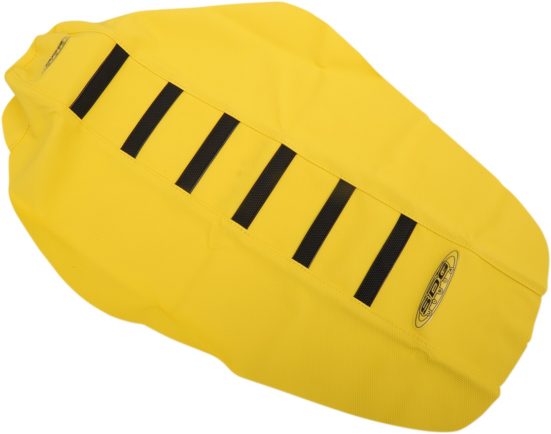 6-Rib Water Resistant Seat Cover Yellow/Black - For 01-07 Suzuki RM125 RM250 - Click Image to Close