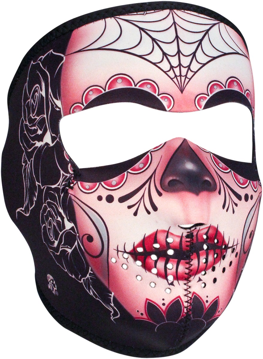 Full-Face Neoprene Mask - Face Mask Neo Sugar Skull - Click Image to Close