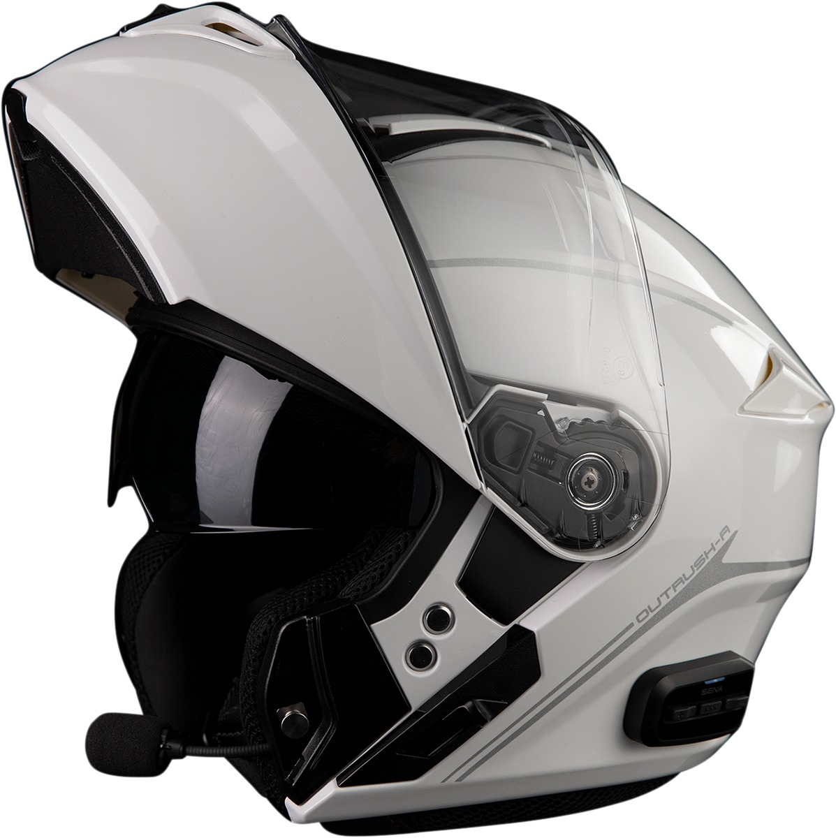 Outrush R Bluetooth Helmet - Outrush R Bt Hlmt Wht Md - Click Image to Close