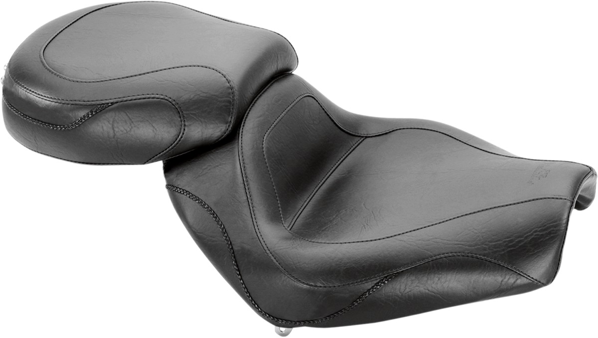 Sport Touring Plain Vinyl 2-Up Seat - Black - For Vulcan Marauder M95 - Click Image to Close