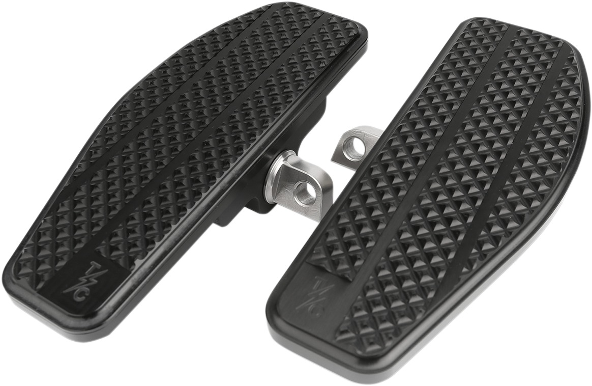 Mini Driver Floorboards - Black - For Harley w/ M8 Softail FootPeg Mounts - Click Image to Close