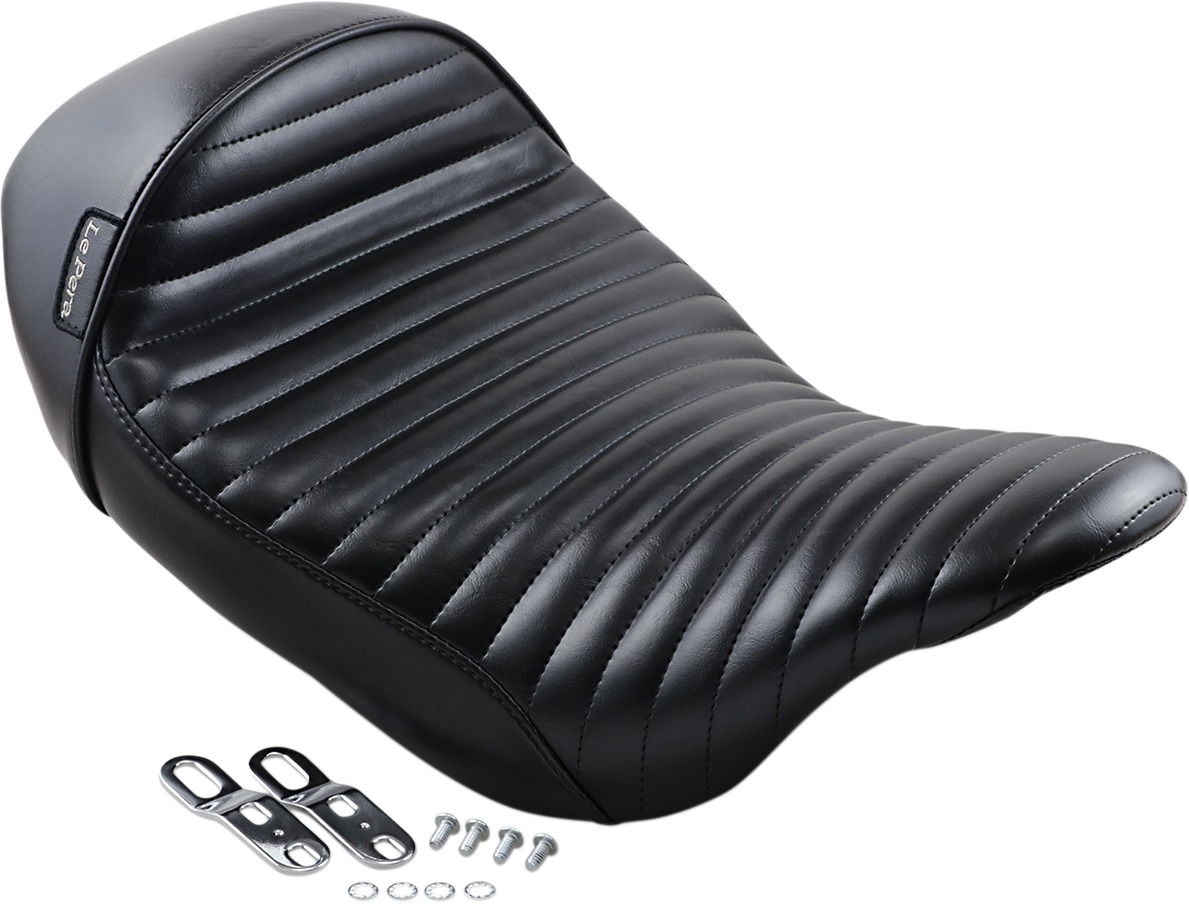 Stubs Cafe Pleated Vinyl Solo Seat - Black - For 08-22 Harley Touring - Click Image to Close