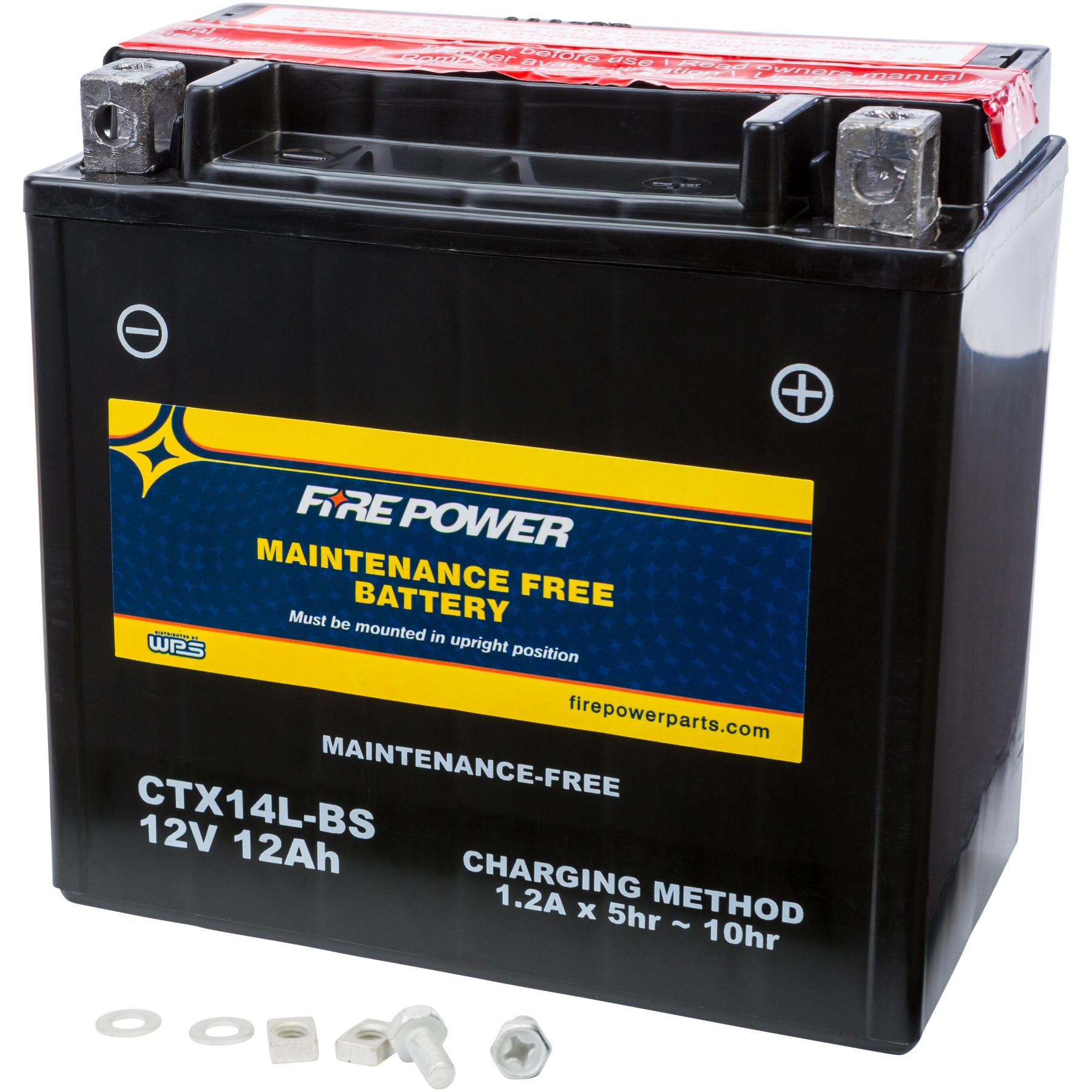 Maintenance Free Sealed Battery - Replaces YTX14L-BS - Click Image to Close