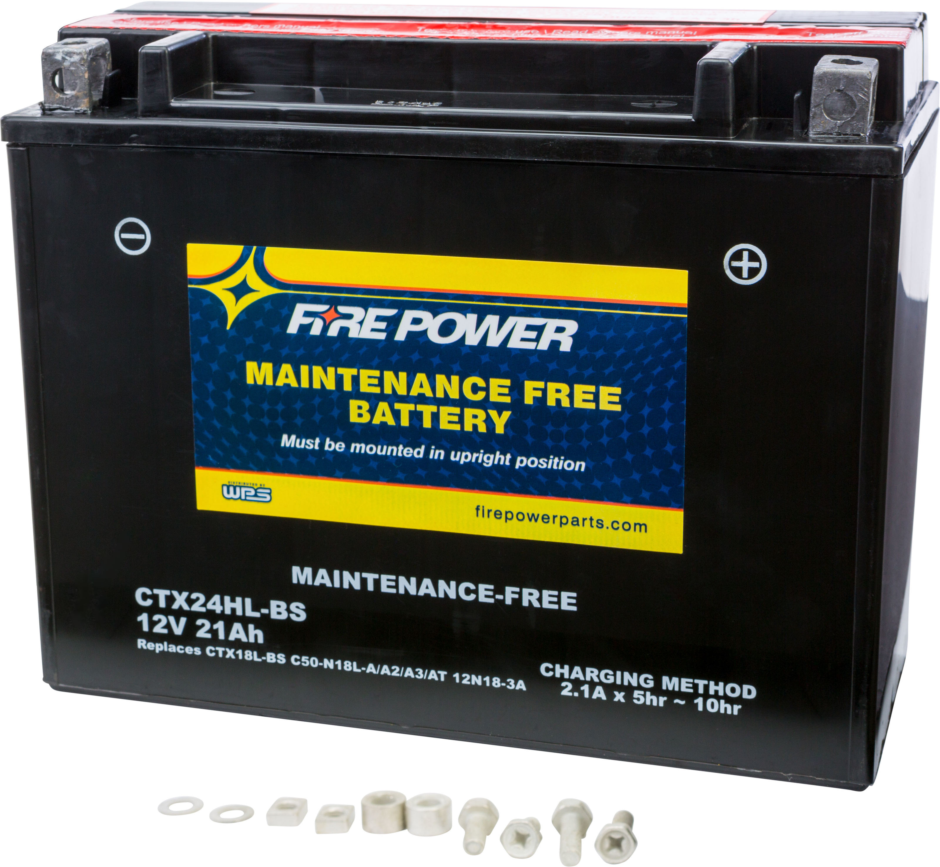 Maintenance Free Sealed Battery - Replaces YTX24HL-BS - Click Image to Close