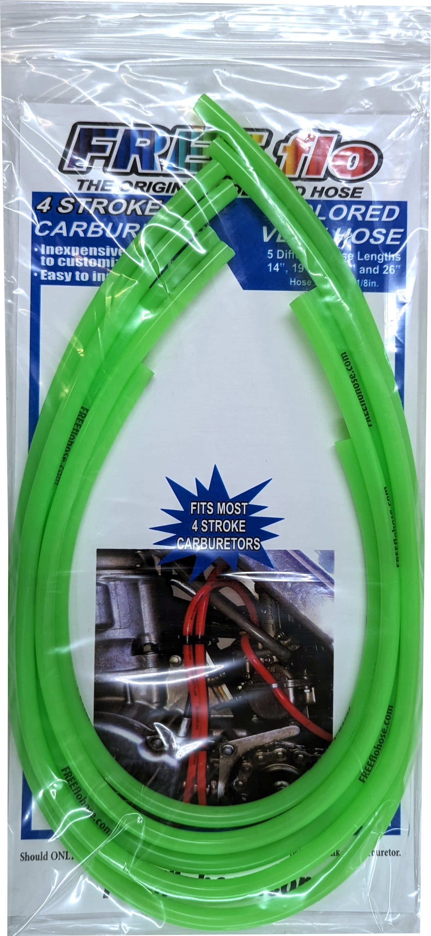 FreeFlo 4-Stroke Carb Vent Hose Kit - Green - Click Image to Close