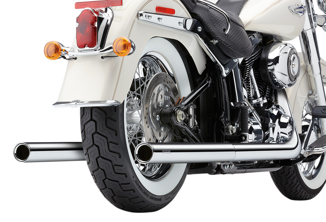 Chrome True Duals Full Exhaust - For 12-17 H-D Softails - Click Image to Close