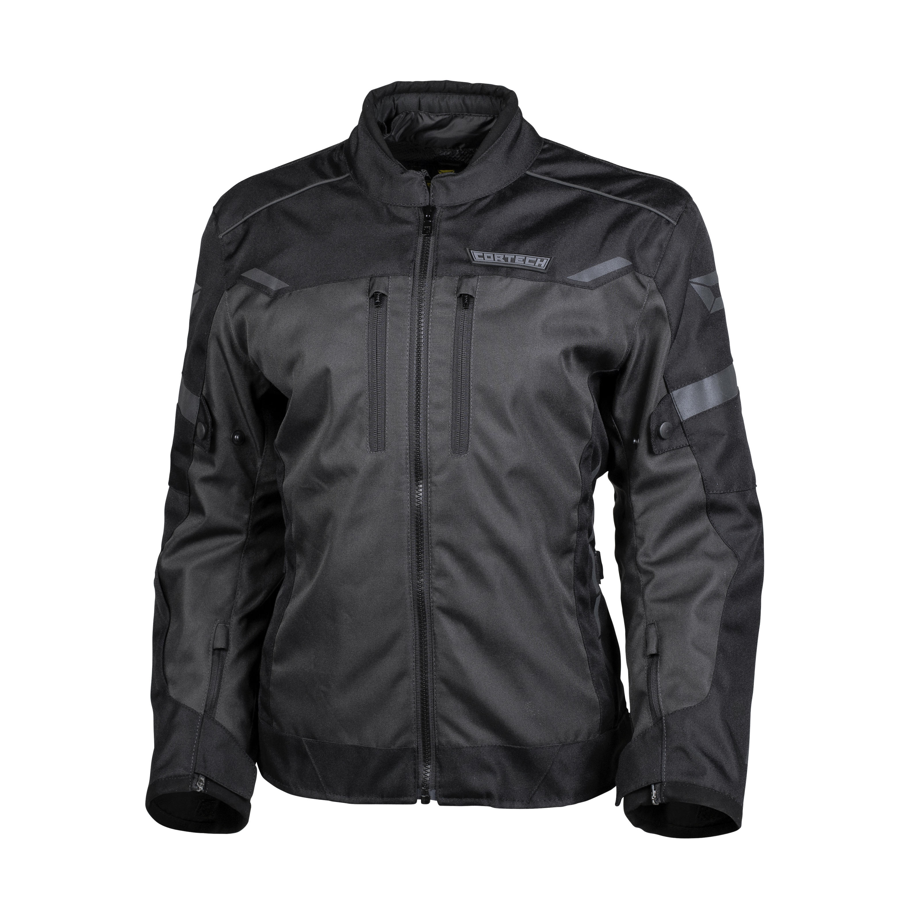 Women's Aero-Tec Armored Riding Jacket Black/Gunmetal Small - Click Image to Close