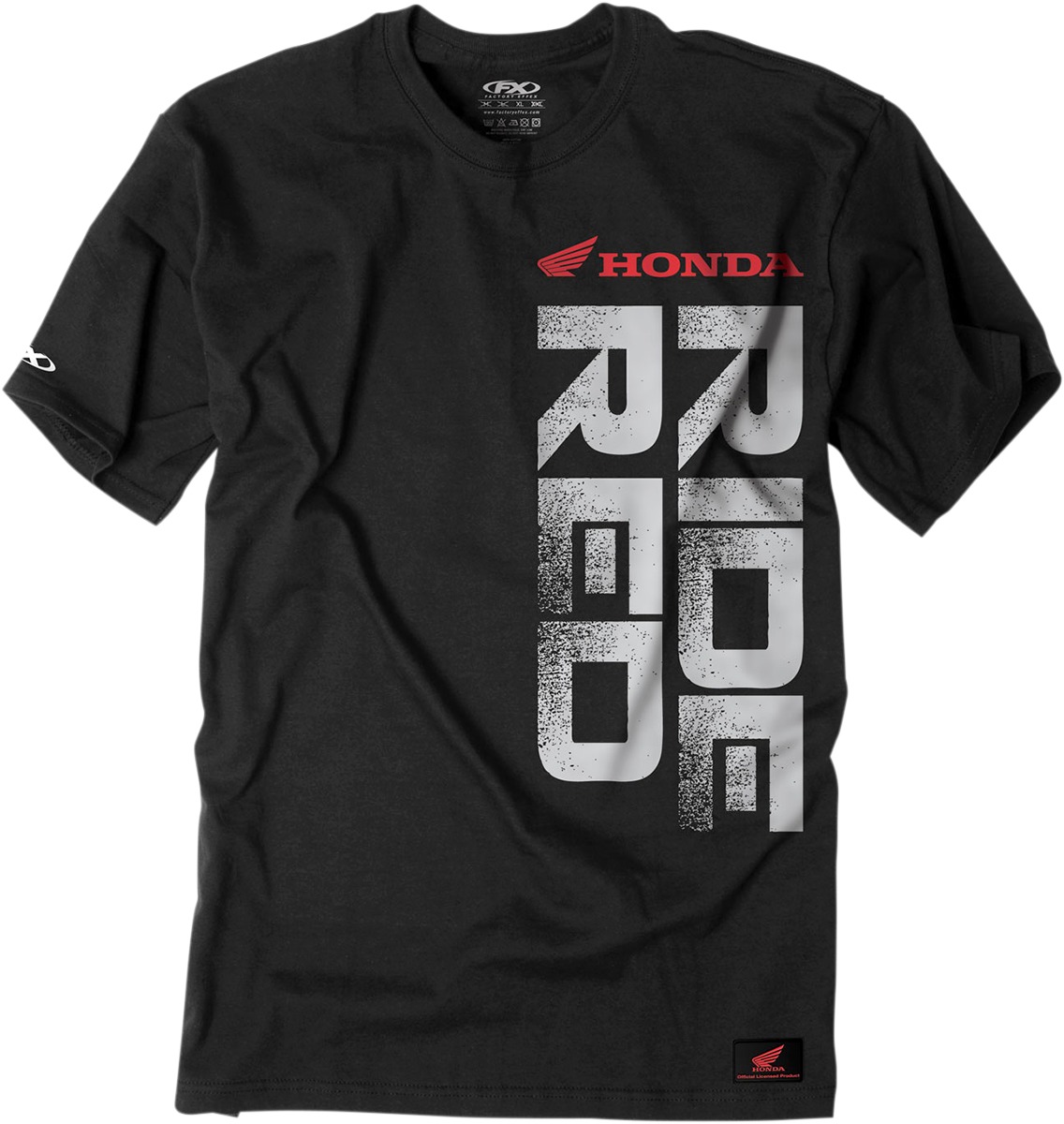 Men's Honda Ride Red Vert Tee - Honda Ride Red Vert Tee Blk Md - Click Image to Close