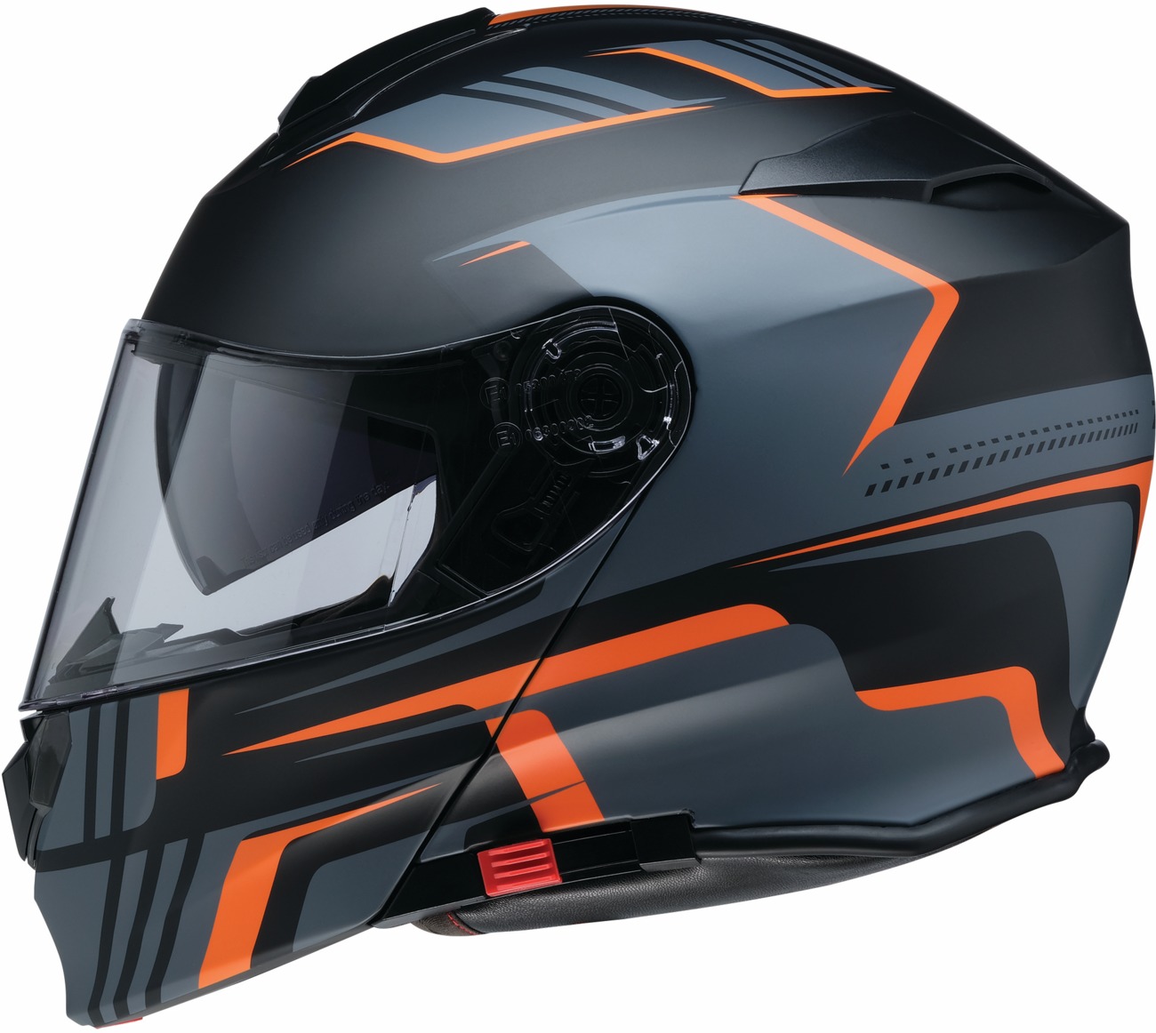 Z1R Solaris 2.0 Slater Modular Helmet Matte Black/Orange M - Modular helmet with sun visor and vents - Click Image to Close