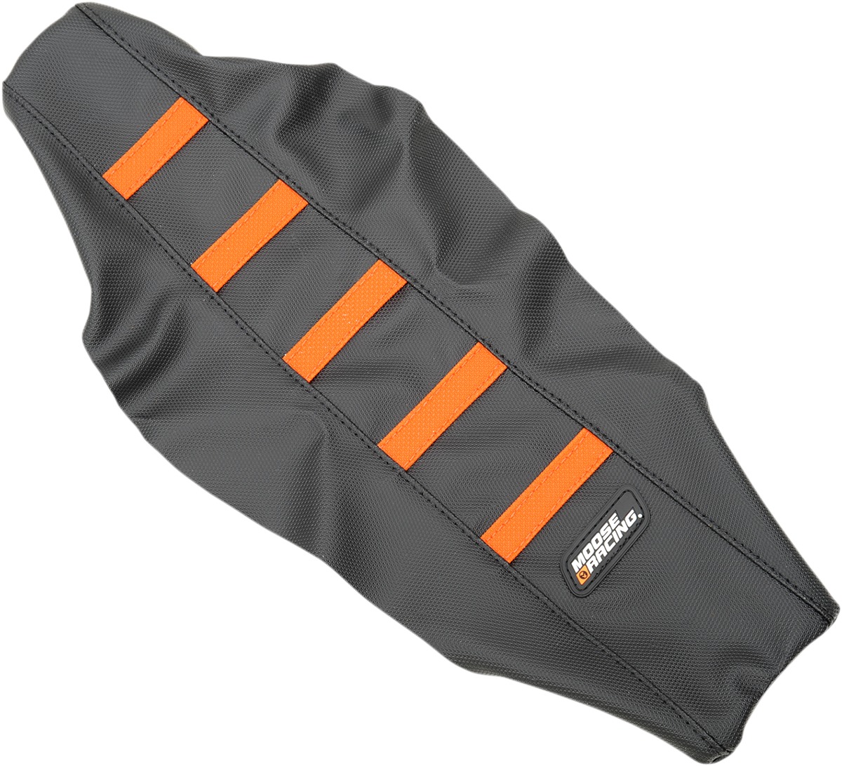 Black/Orange Ribbed Seat Cover - For 16-20 KTM 65 SX - Click Image to Close