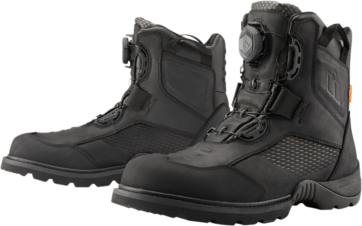 Black Stormhawk Boots - Size 8.5 - Waterproof Street Bike Boots - Click Image to Close