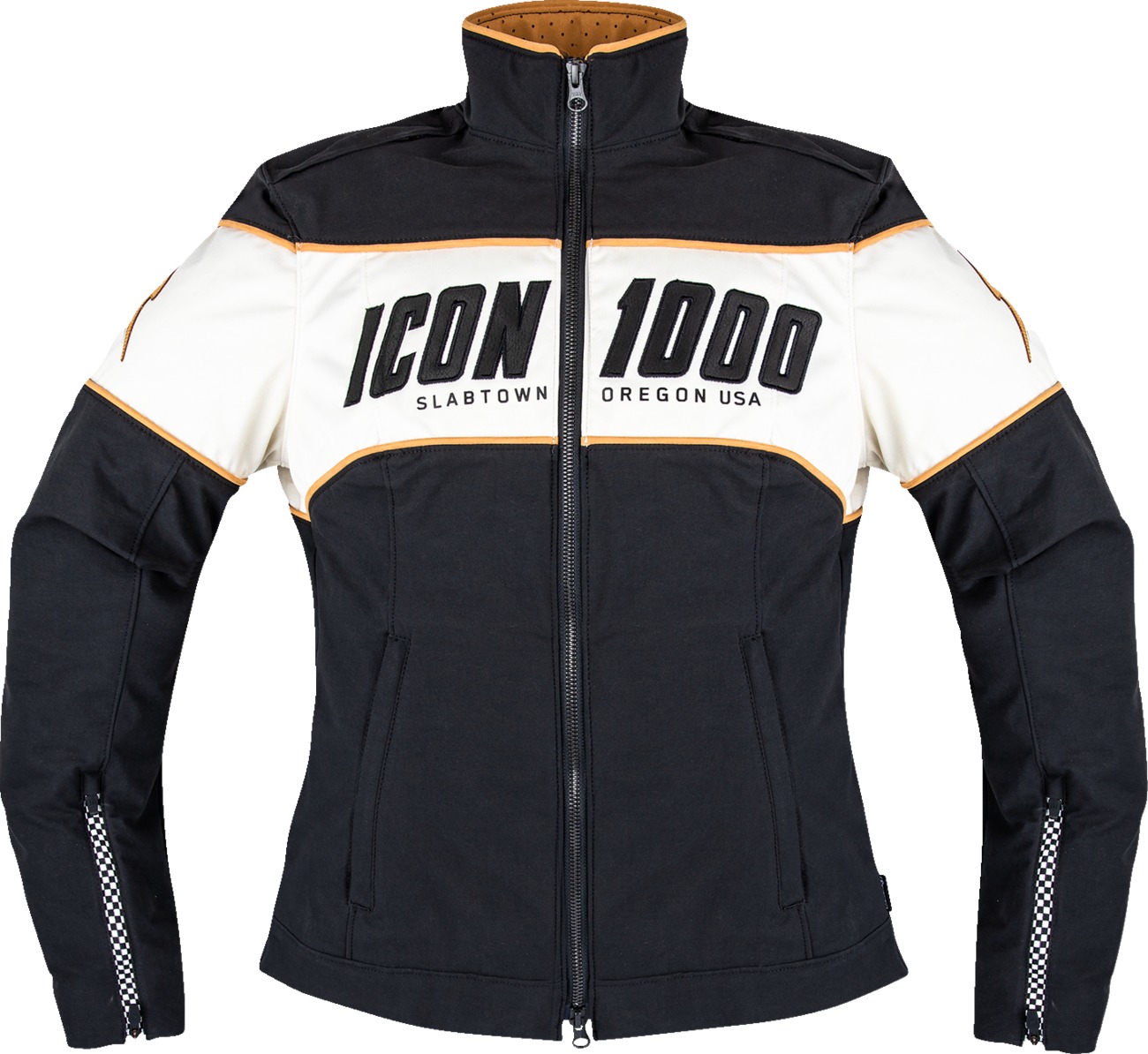 ICON Women's Hella 4 Jacket Black/White S - Durable stretch cotton and nylon chassis - Click Image to Close