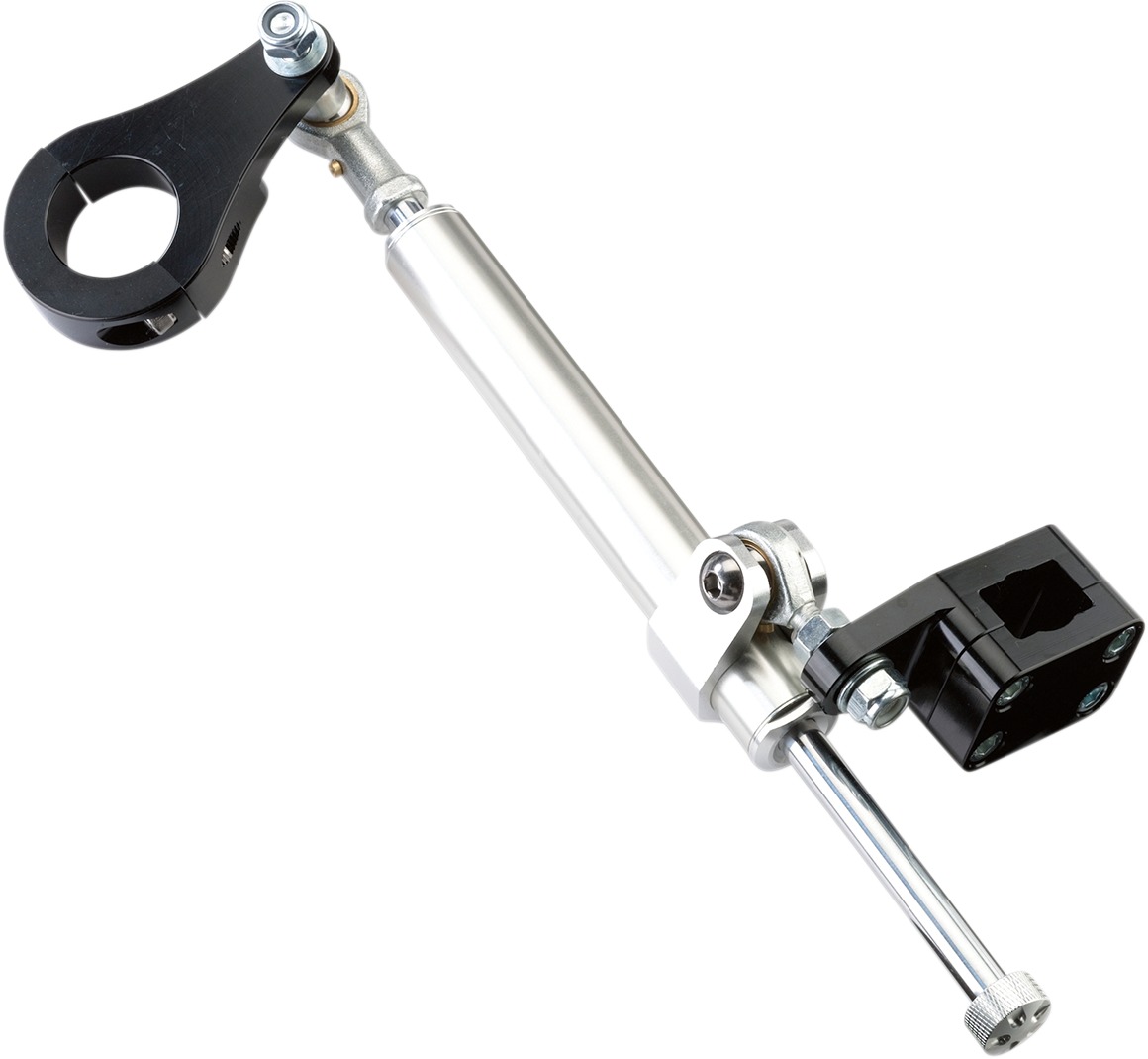 Black Rebuildable 7-Way Adjustable Steering Stabilizer - For TRX450R - Click Image to Close